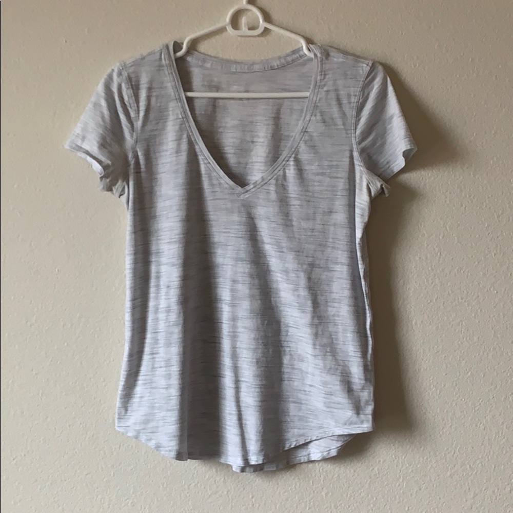 White and Grey Lululemon Short Sleeve